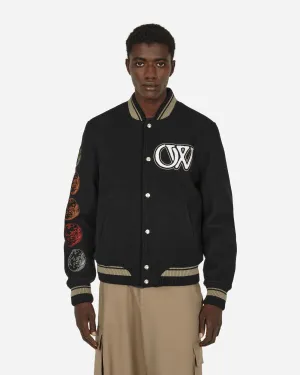 Cryst Moon Phase Varsity Jacket Schwarz