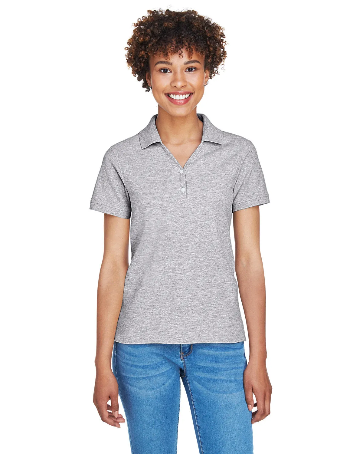 Devon & Jones D100W Damen Pima Piqué Y-Kragen Polo