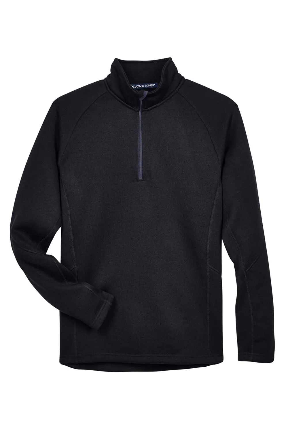 Devon & Jones Herren Bristol Pullover Fleece 1/4 Zip Sweatshirt mit Pillenresistenz - Schwarz