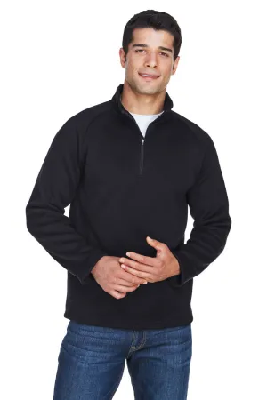 Devon & Jones Herren Bristol Pullover Fleece 1/4 Zip Sweatshirt mit Pillenresistenz - Schwarz