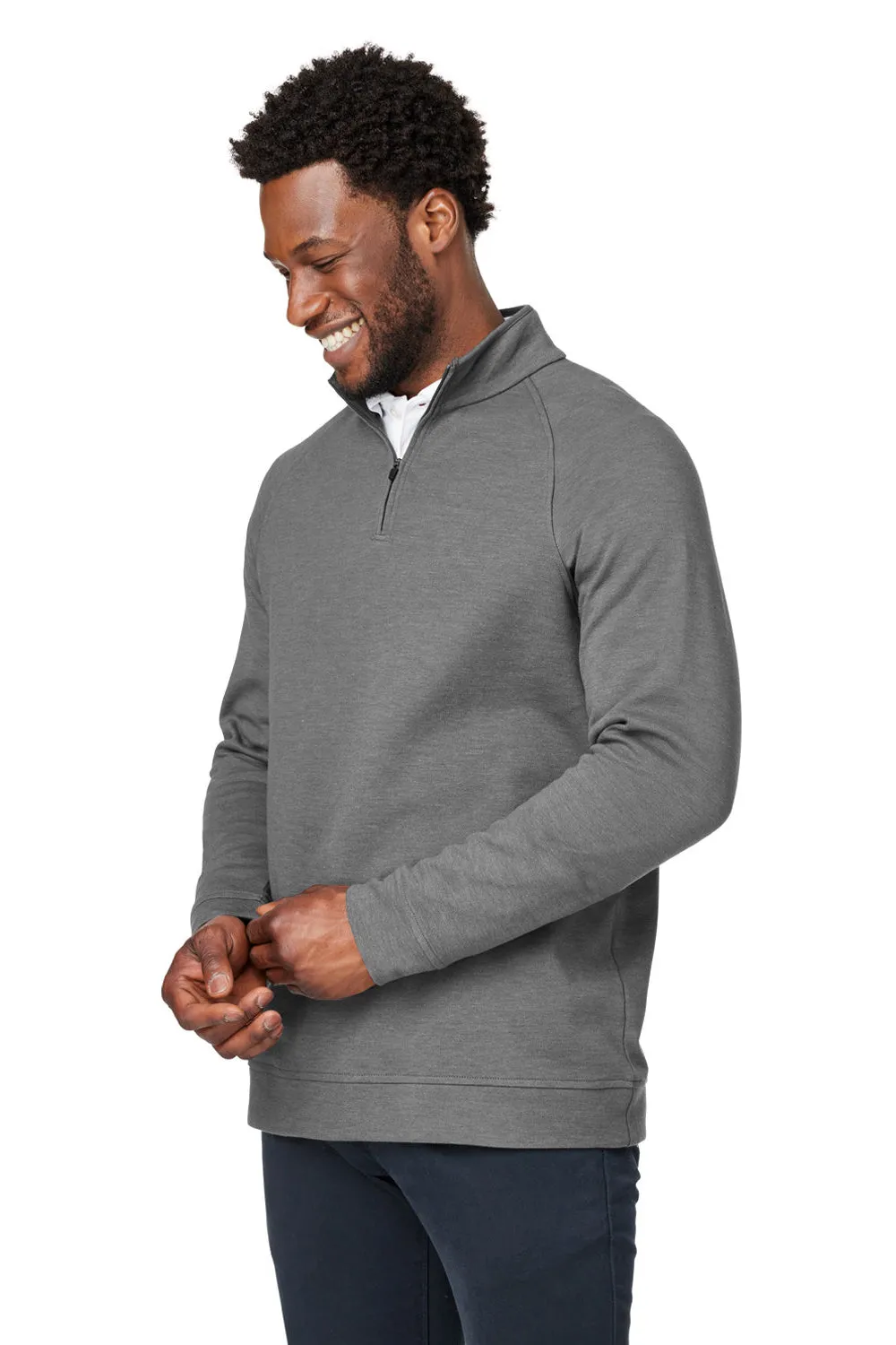 Devon & Jones Herren New Classics Charleston 1/4-Zip Sweatshirt - Grau Melange
