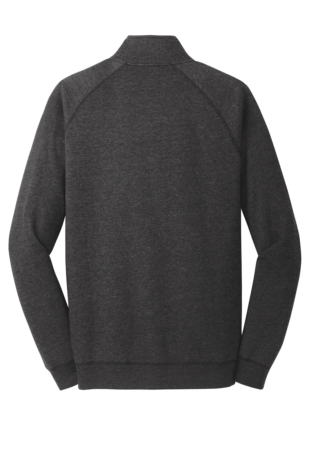 District Herren Fleece 1/4 Zip Sweatshirt mit Beuteltasche - Heather Schwarz