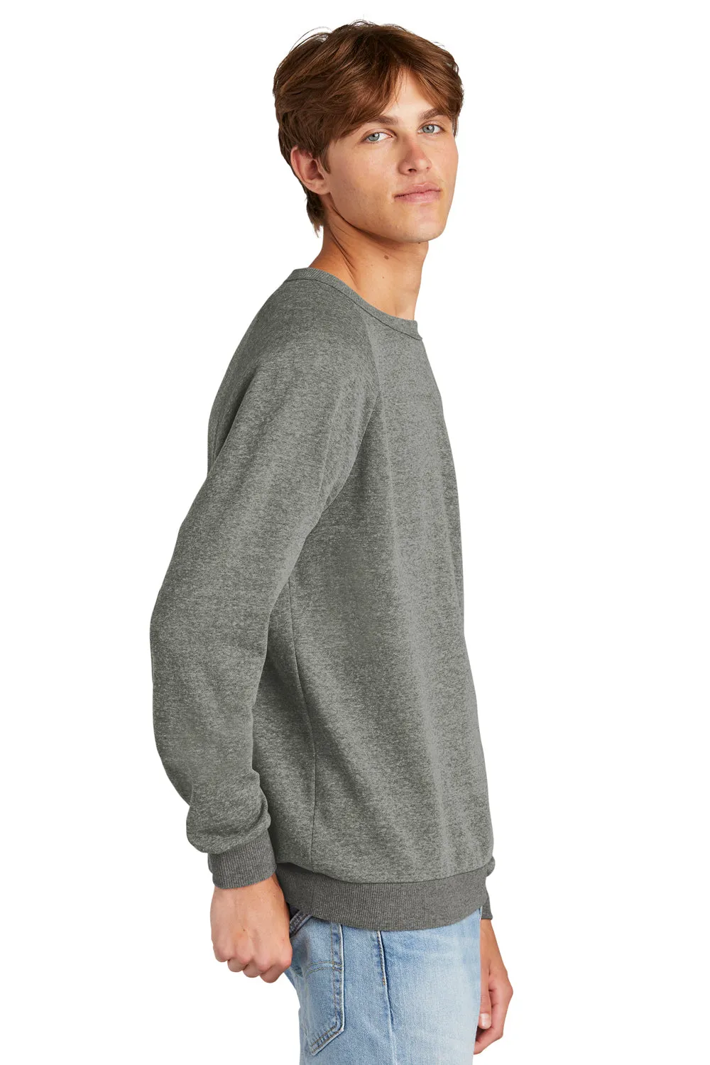 District Herren Perfektes Tri-Fleece Rundhalspullover - Meliertes Anthrazitgrau