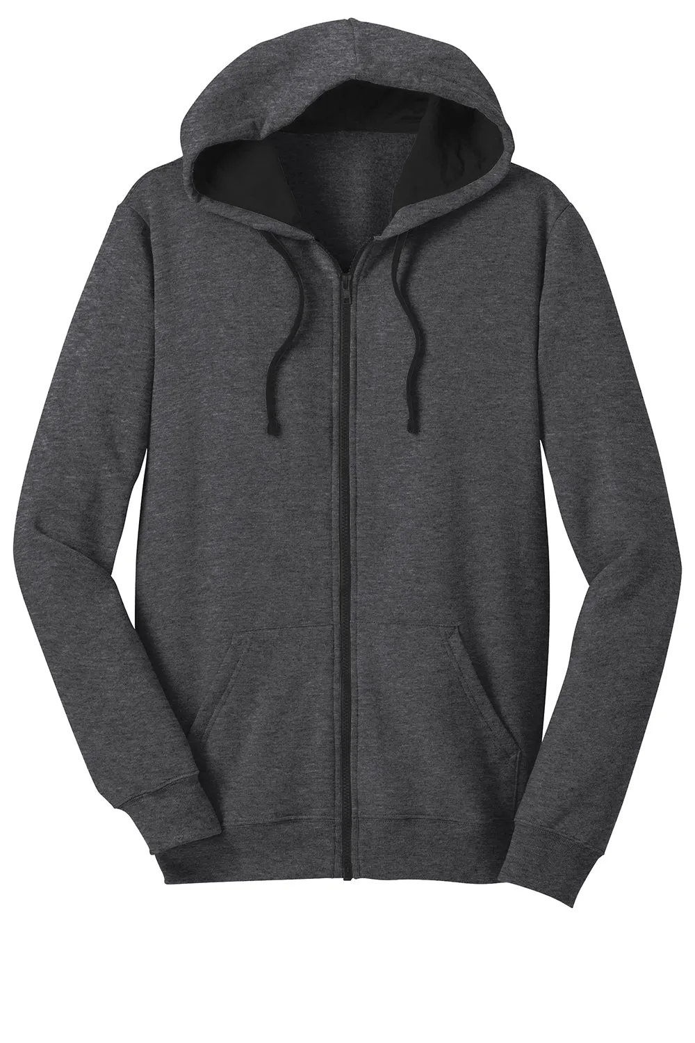 District Herren The Concert Fleece Full-Zip Kapuzenpullover mit Taschen - Heather Charcoal Grau