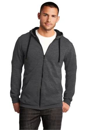 District Herren The Concert Fleece Full-Zip Kapuzenpullover mit Taschen - Heather Charcoal Grau
