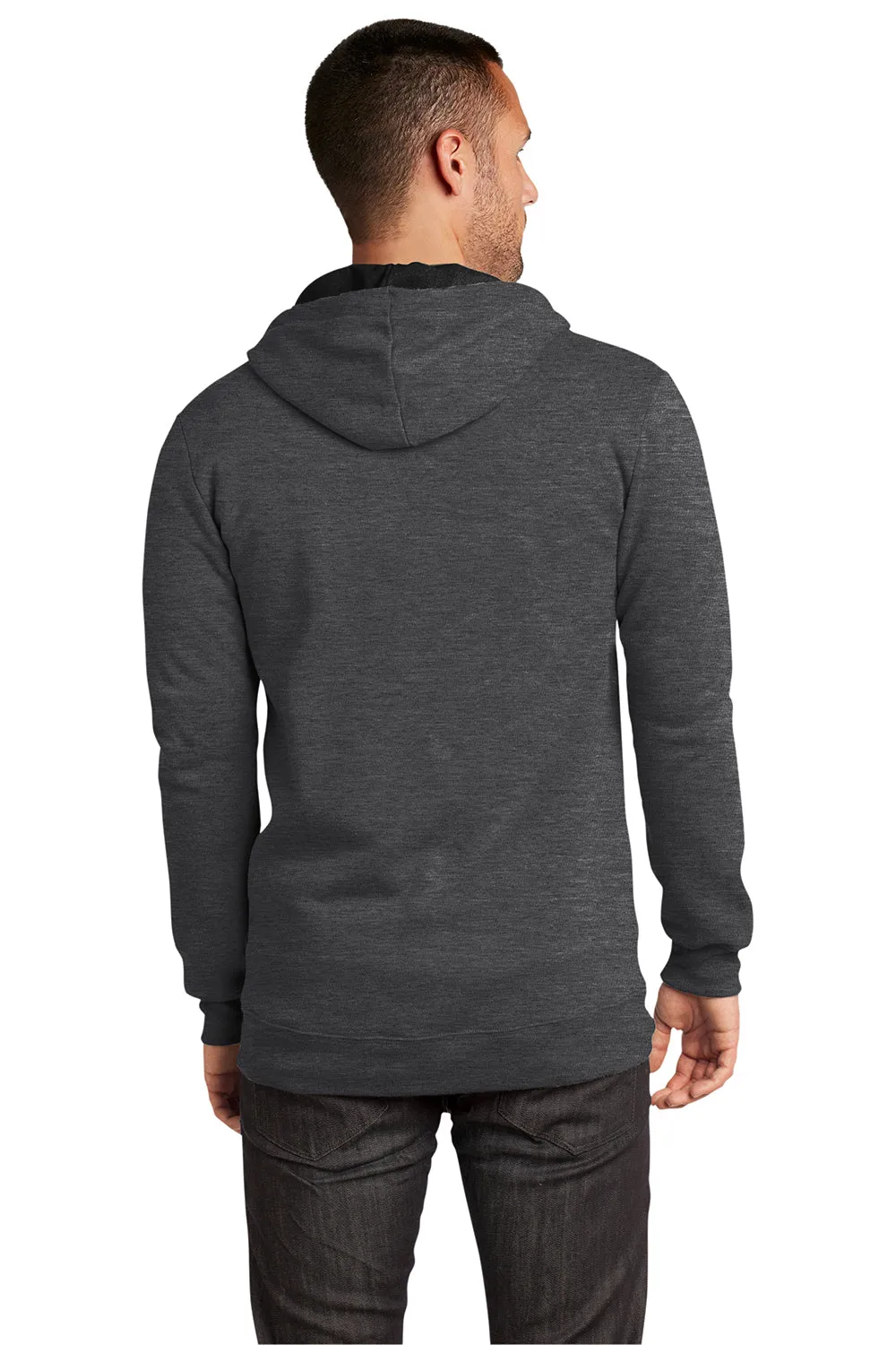 District Herren The Concert Fleece Full-Zip Kapuzenpullover mit Taschen - Heather Charcoal Grau