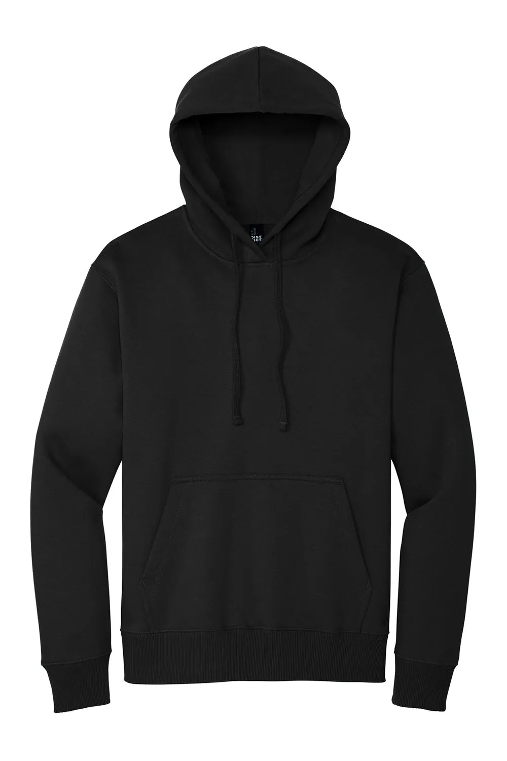 District Herren V.I.T. Schwere Fleece Kapuzenpullover Hoodie mit Beuteltasche - Schwarz