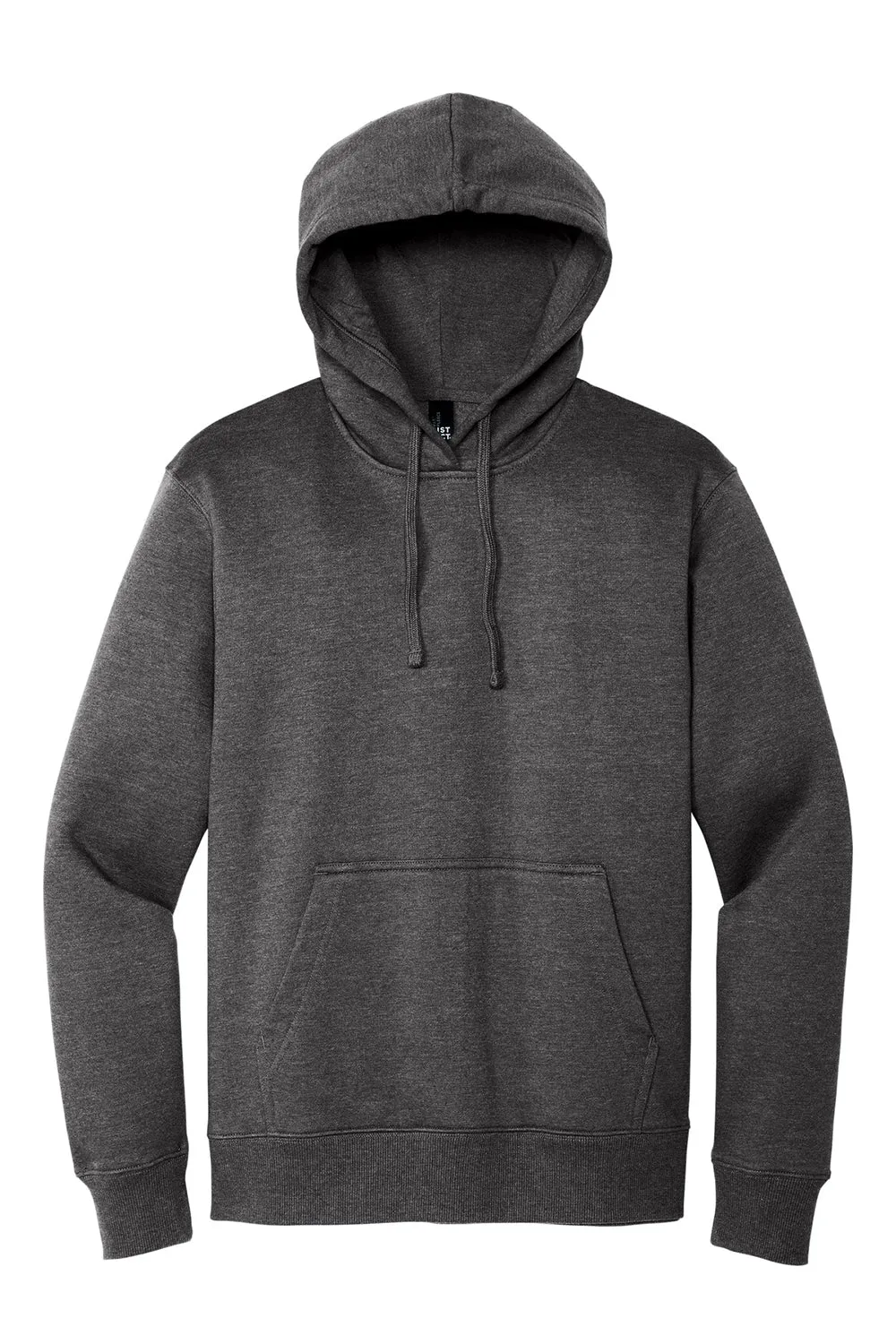 District Herren V.I.T. Schwere Fleece Kapuzenpullover Hoodie mit Beuteltasche - Heather Charcoal Grau