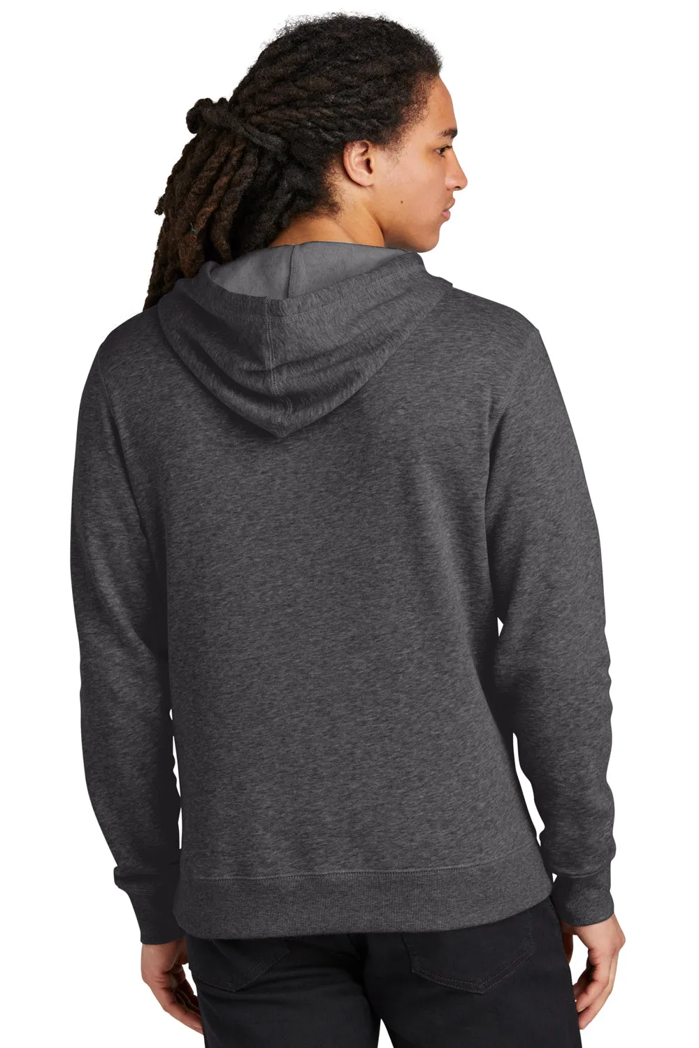 District Herren V.I.T. Schwere Fleece Kapuzenpullover Hoodie mit Beuteltasche - Heather Charcoal Grau