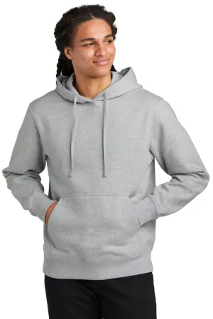 District Herren V.I.T. Schwere Fleece Kapuzenpullover Hoodie mit Beuteltasche - Heather Hellgrau