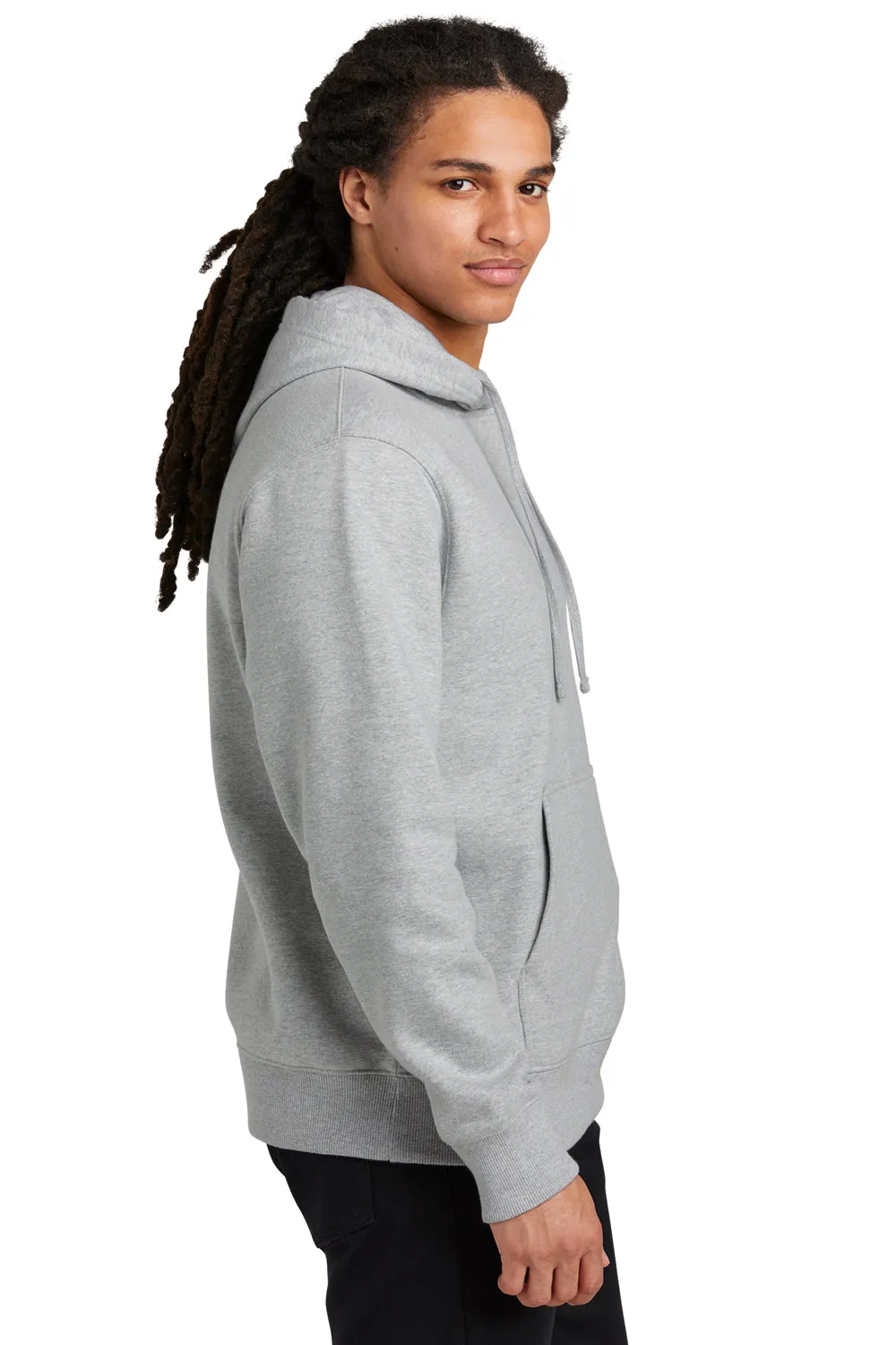 District Herren V.I.T. Schwere Fleece Kapuzenpullover Hoodie mit Beuteltasche - Heather Hellgrau