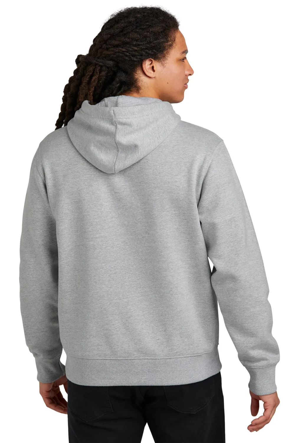 District Herren V.I.T. Schwere Fleece Kapuzenpullover Hoodie mit Beuteltasche - Heather Hellgrau