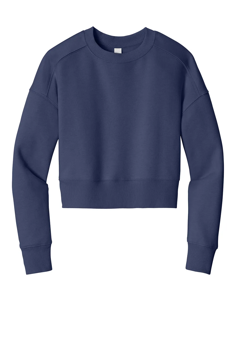 District Damen Perfektes Gewicht Fleece Cropped Crewneck Sweatshirt - Tansanitblau