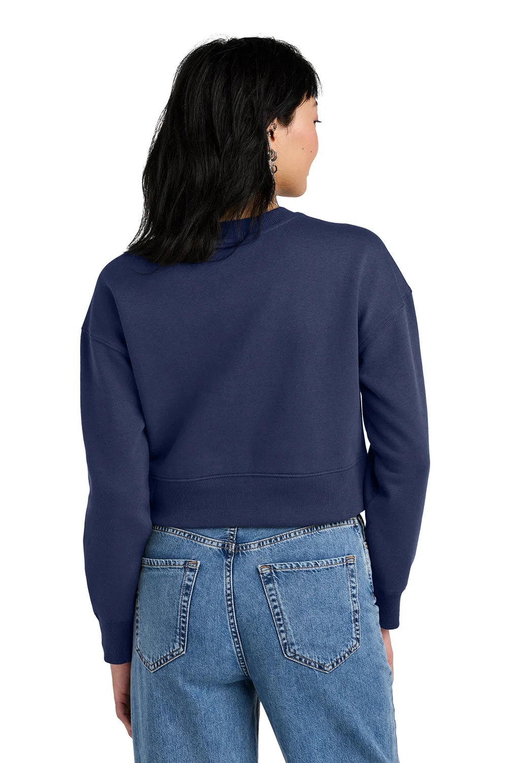 District Damen Perfektes Gewicht Fleece Cropped Crewneck Sweatshirt - Tansanitblau