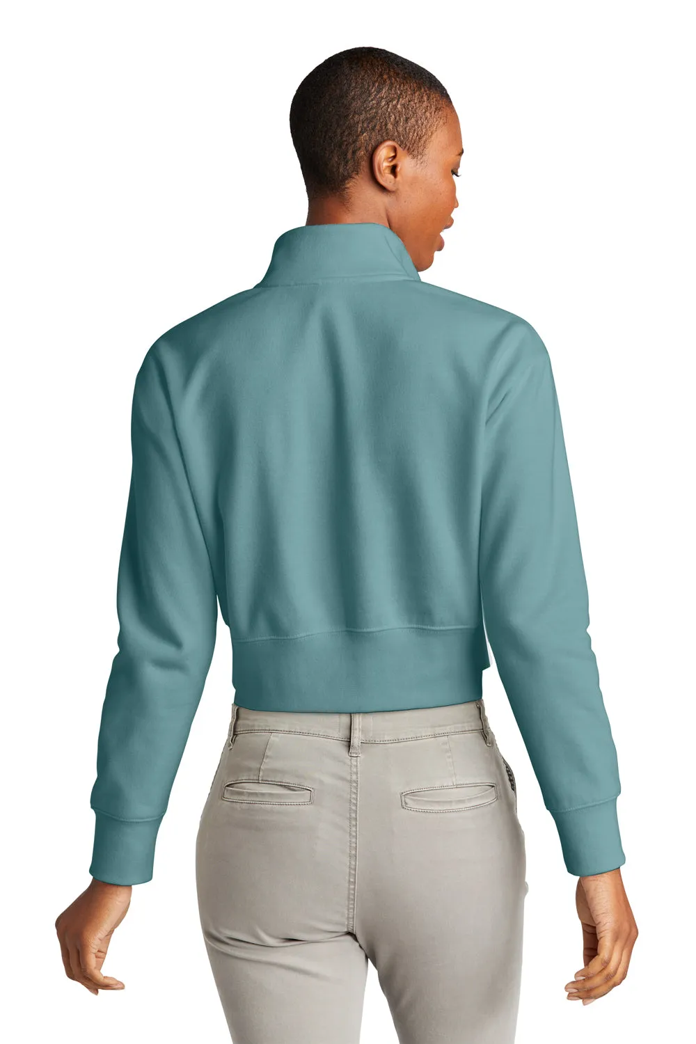 District Damen V.I.T. Fleece 1/4 Zip Sweatshirt - Eukalyptus Blau