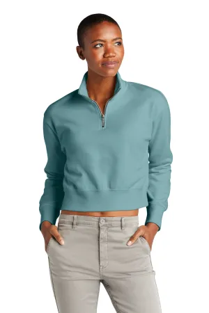 District Damen V.I.T. Fleece 1/4 Zip Sweatshirt - Eukalyptus Blau