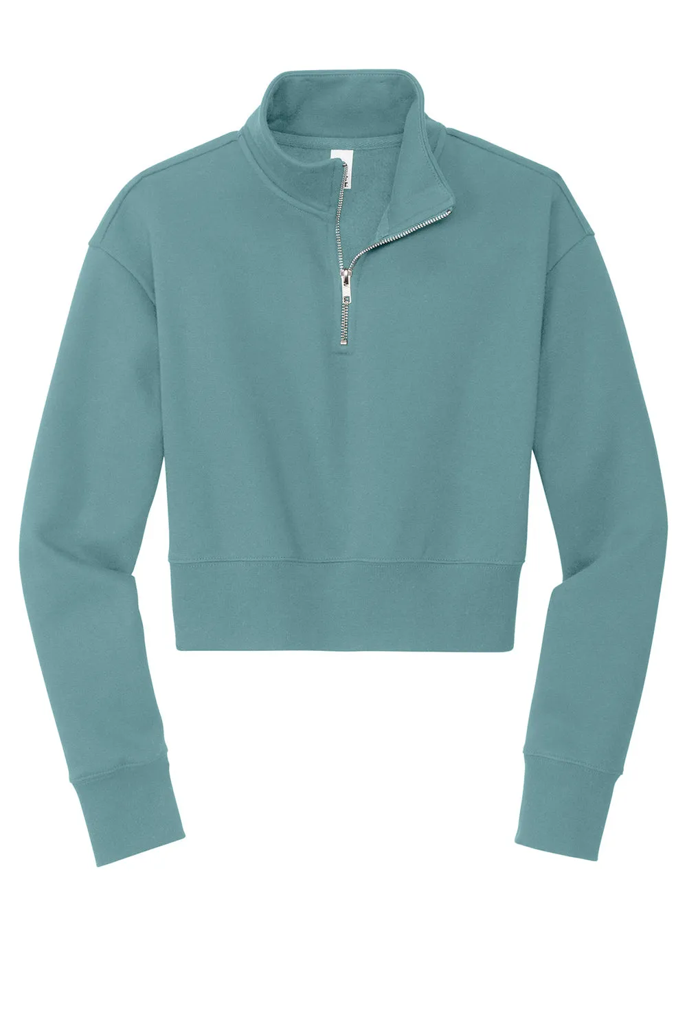 District Damen V.I.T. Fleece 1/4 Zip Sweatshirt - Eukalyptus Blau