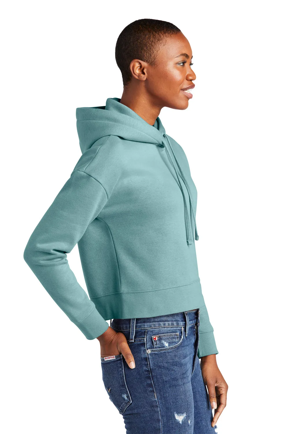 District Damen V.I.T. Fleece Kapuzenpullover Hoodie - Eukalyptus Blau