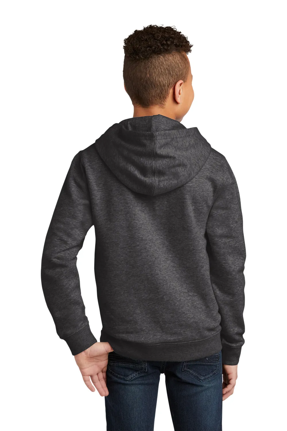 District Jugend Wichtig Fleece Kapuzenpullover Hoodie mit Kangaroo-Tasche - Heather Charcoal Grau