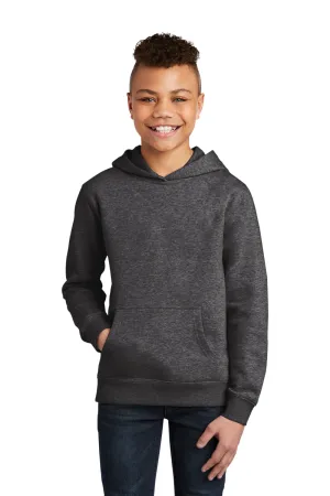 District Jugend Wichtig Fleece Kapuzenpullover Hoodie mit Kangaroo-Tasche - Heather Charcoal Grau