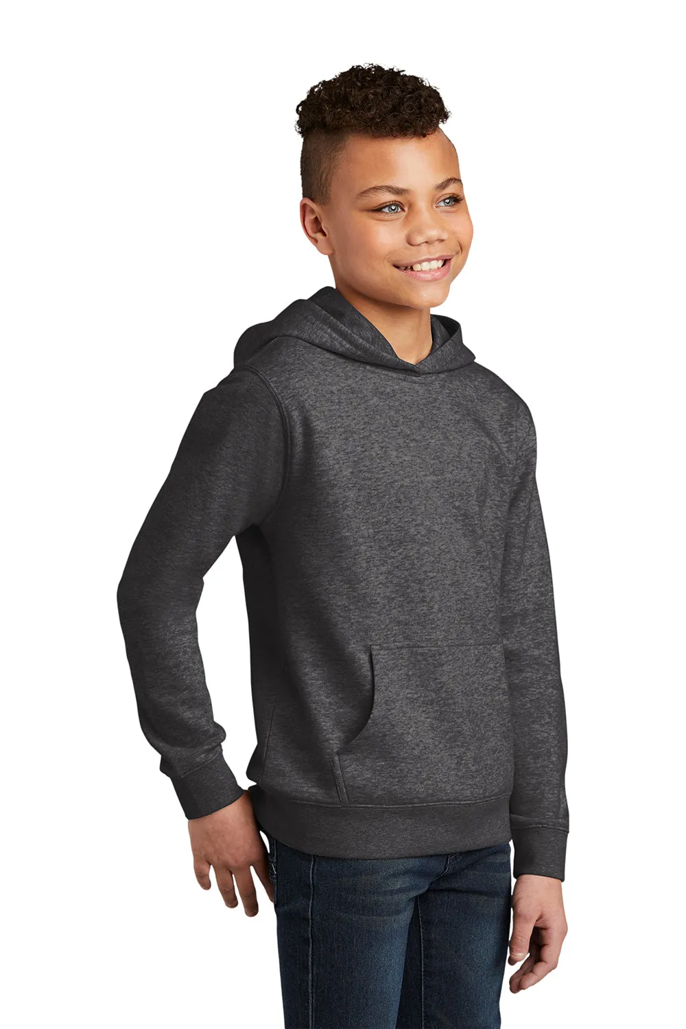 District Jugend Wichtig Fleece Kapuzenpullover Hoodie mit Kangaroo-Tasche - Heather Charcoal Grau