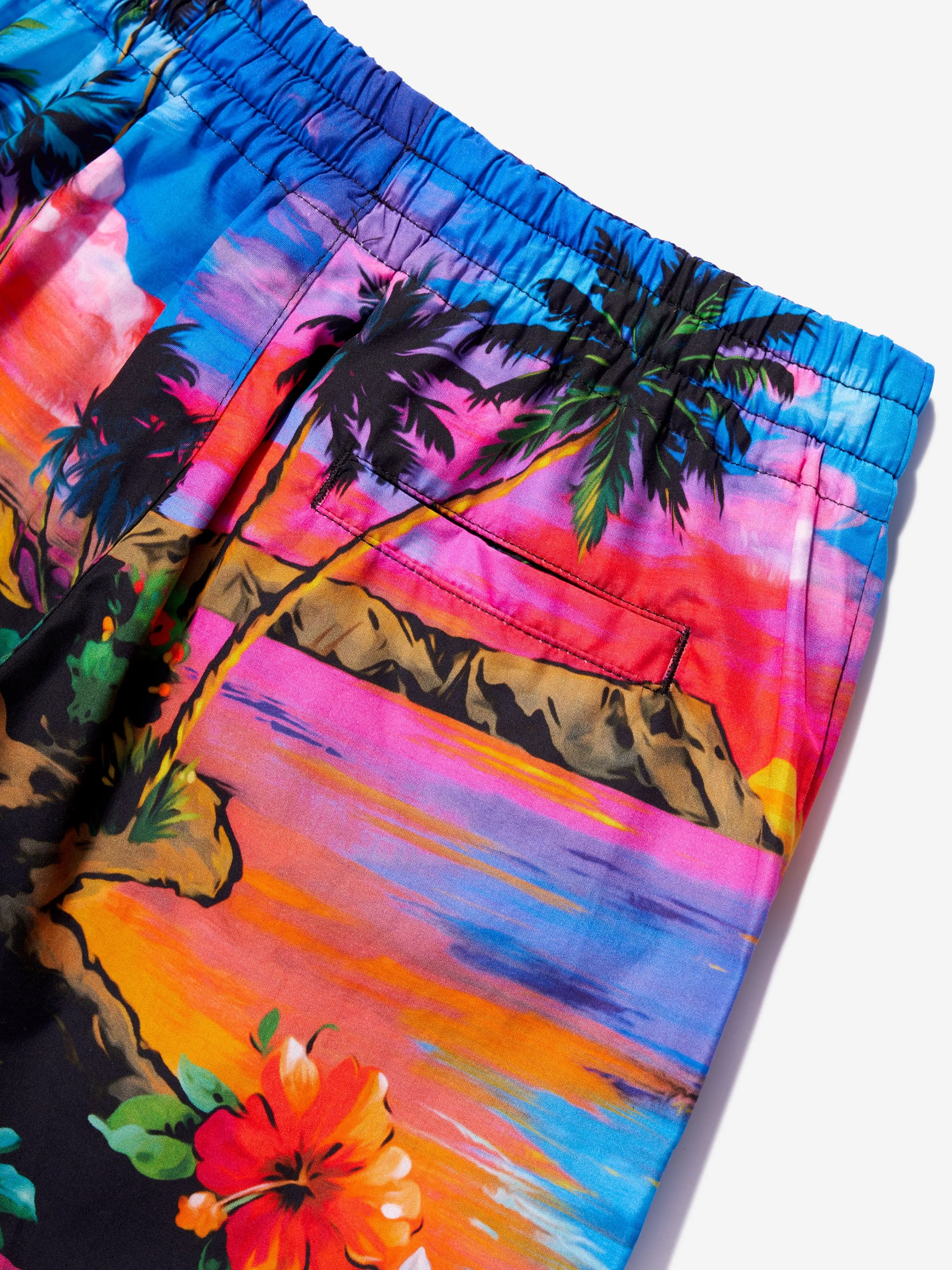 Dolce & Gabbana Jungen Hawaii-Print Shorts in Mehrfarben