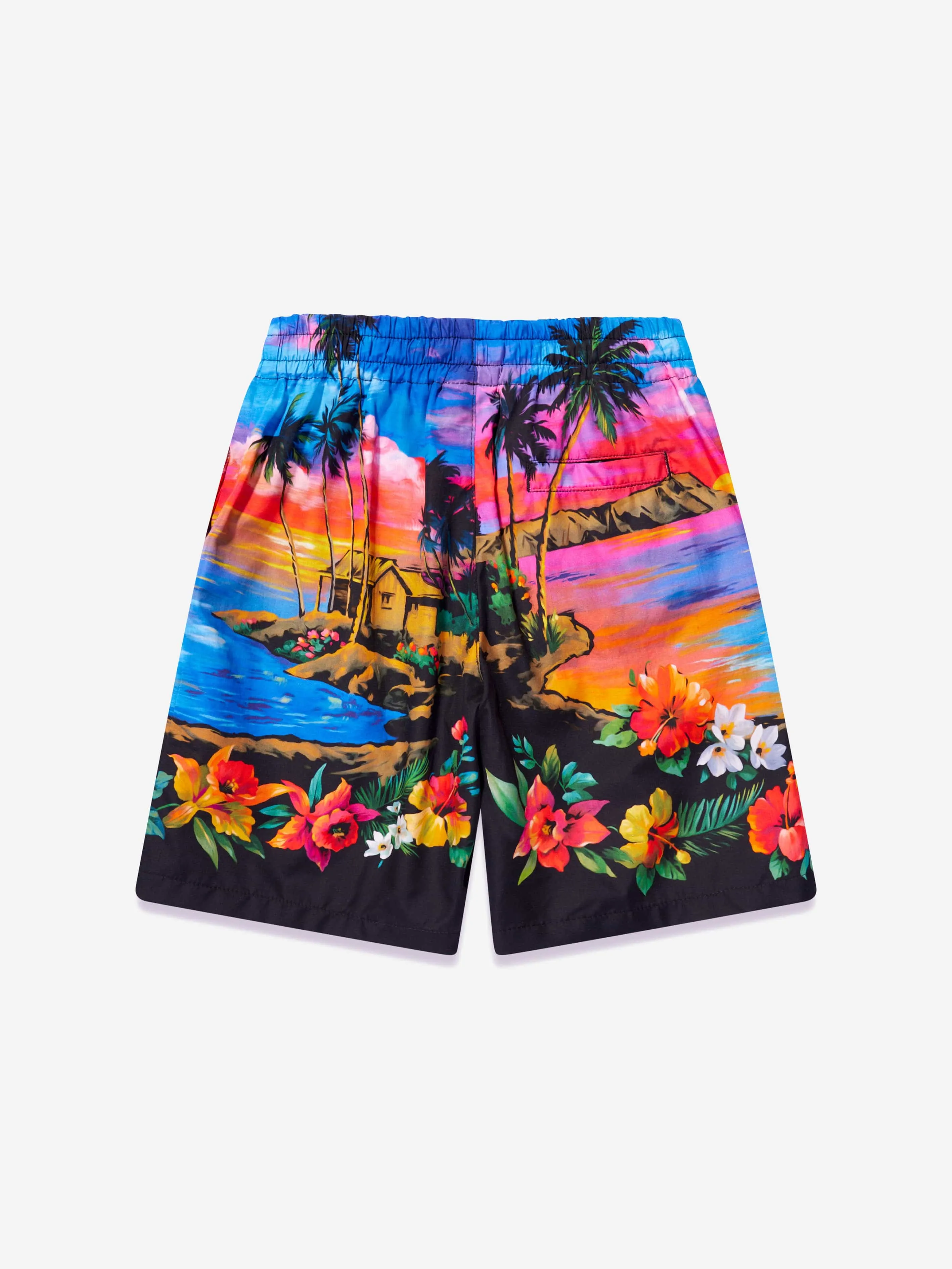 Dolce & Gabbana Jungen Hawaii-Print Shorts in Mehrfarben