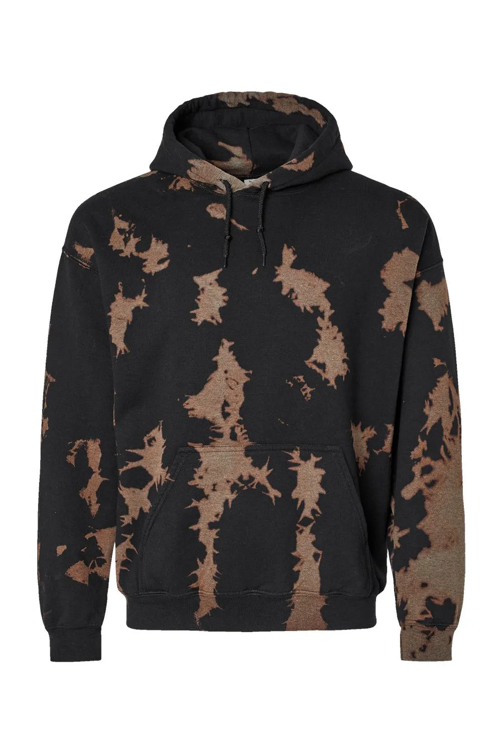 Dyenomite Herren Essential Fleece Bleichgewaschener Kapuzenpullover mit Kangaroo-Tasche - Gobi
