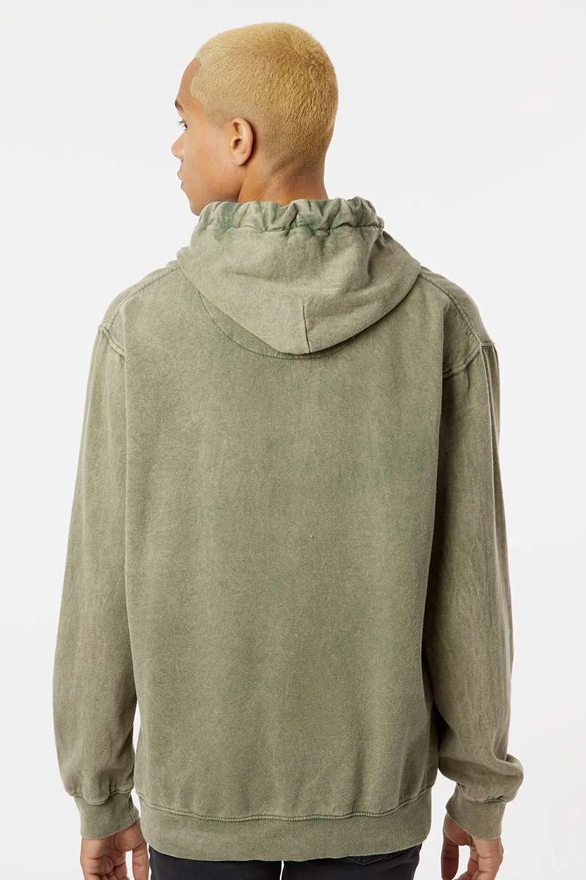 Dyenomite Herren Premium Fleece Mineral Wash Kapuzenpullover mit Kangaroo-Tasche - Grünkohl