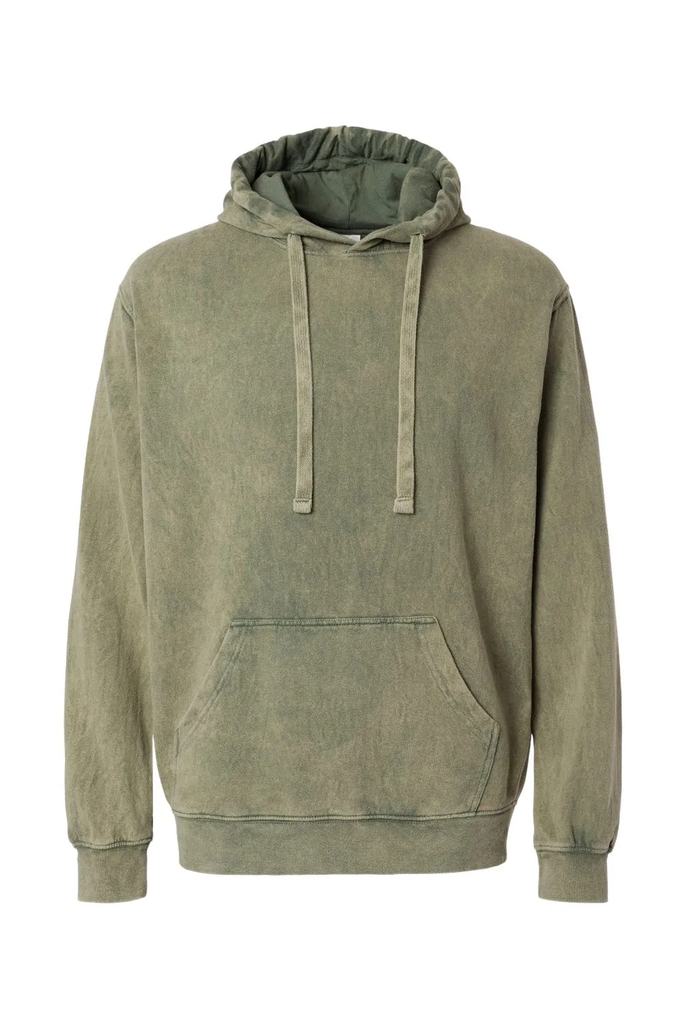 Dyenomite Herren Premium Fleece Mineral Wash Kapuzenpullover mit Kangaroo-Tasche - Grünkohl