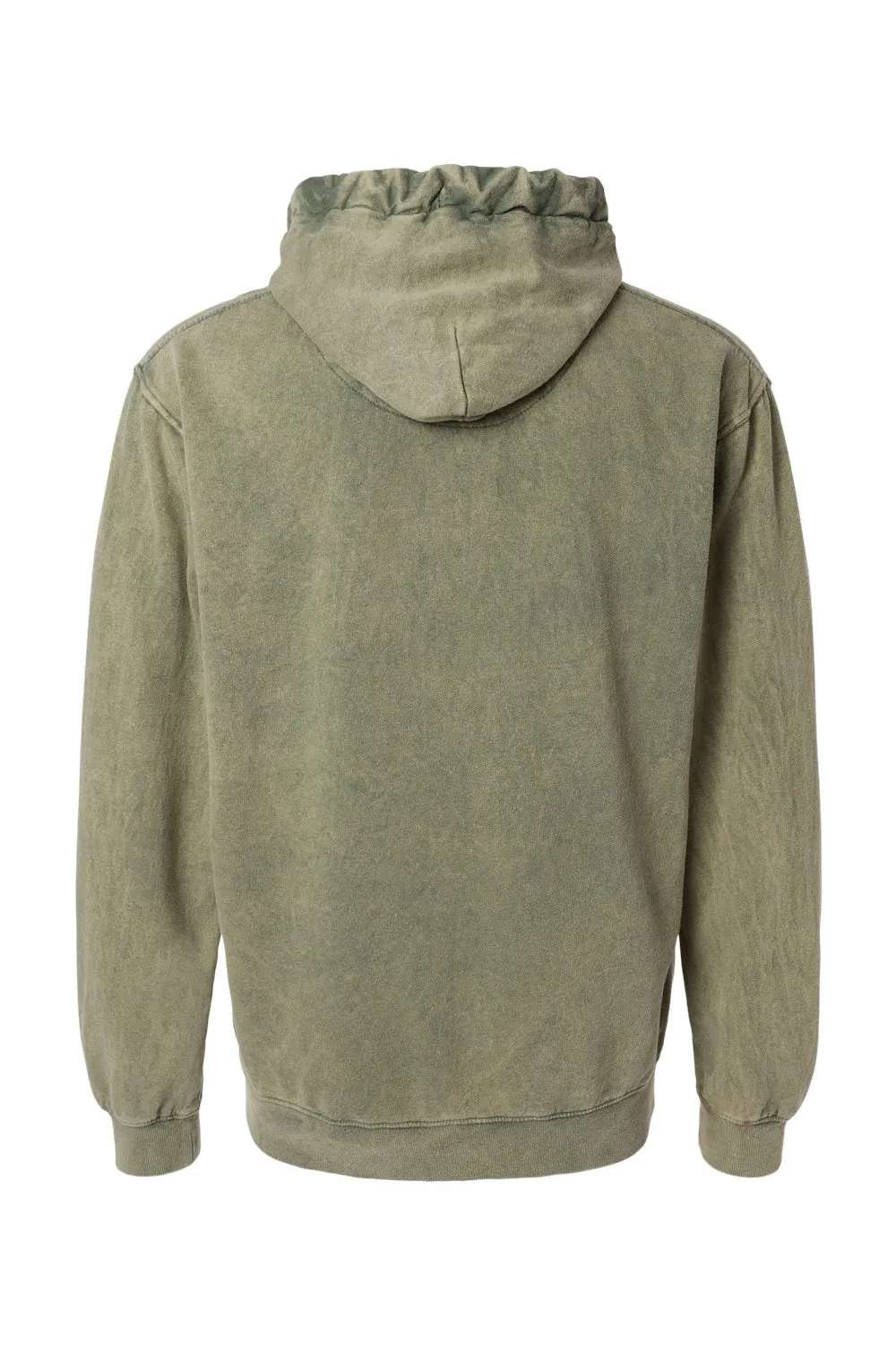 Dyenomite Herren Premium Fleece Mineral Wash Kapuzenpullover mit Kangaroo-Tasche - Grünkohl