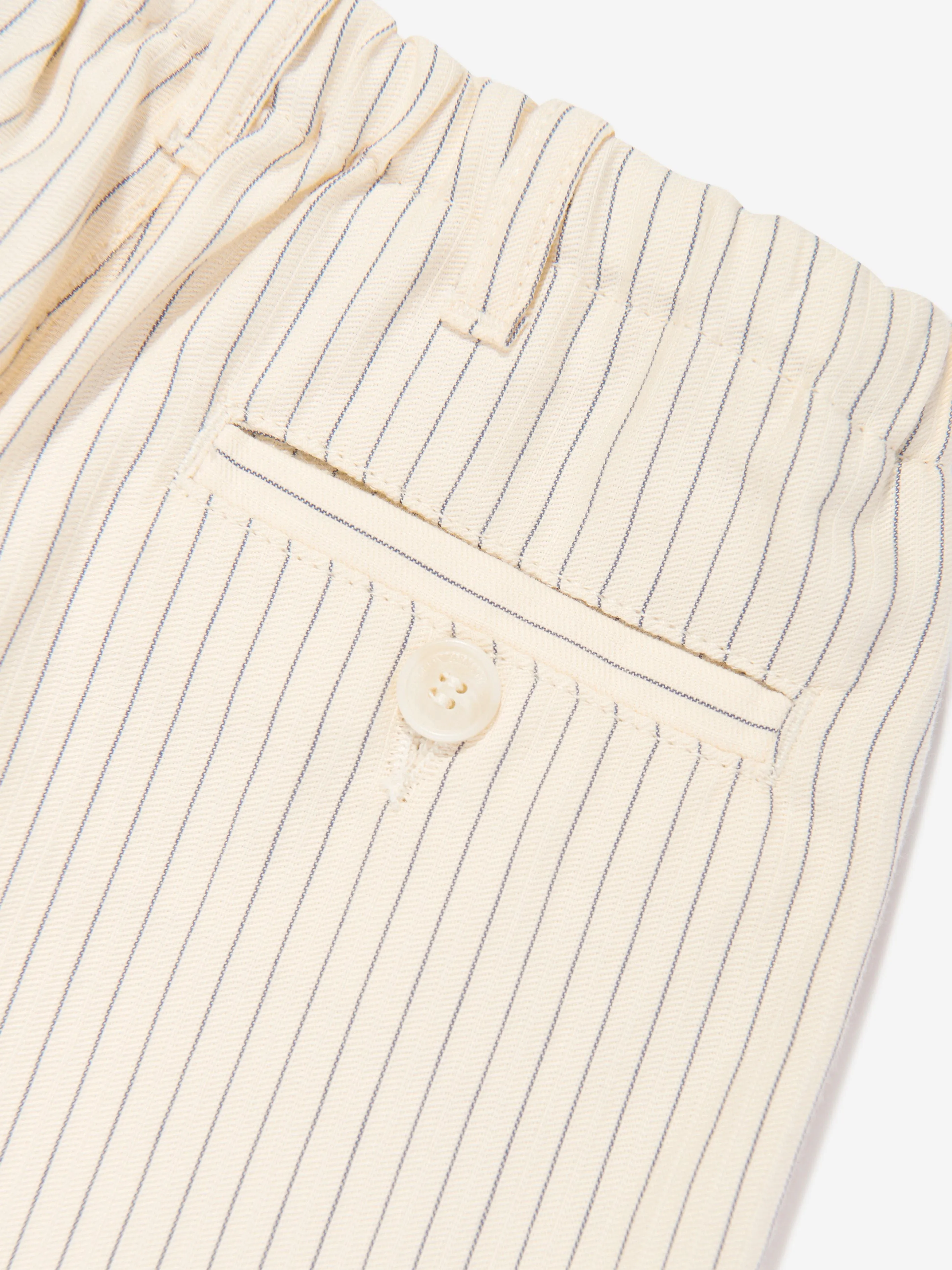 Emporio Armani Jungen Gestreifte Leinen Shorts in Elfenbein
