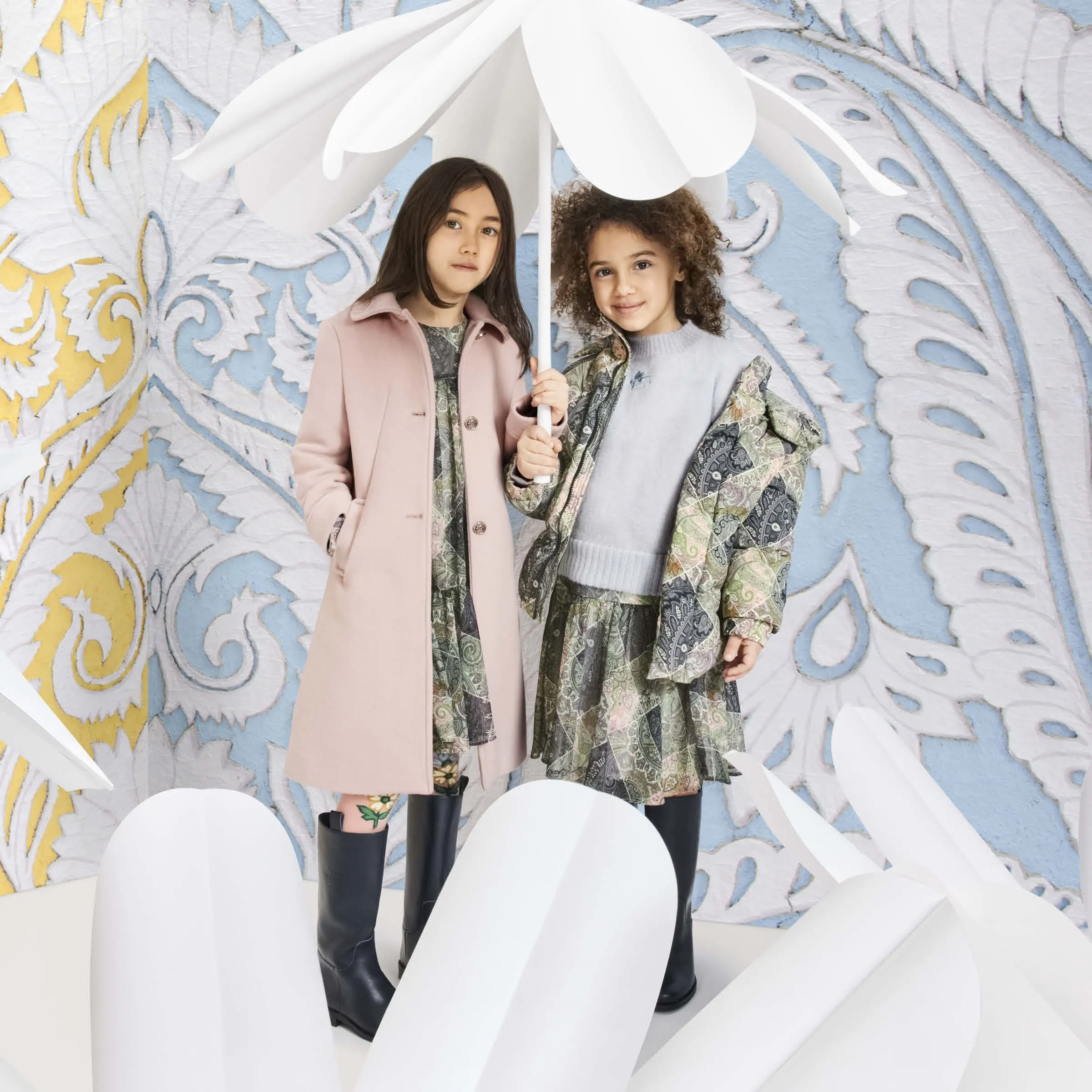 Etro Kids Paisley Steppjacke in Blau