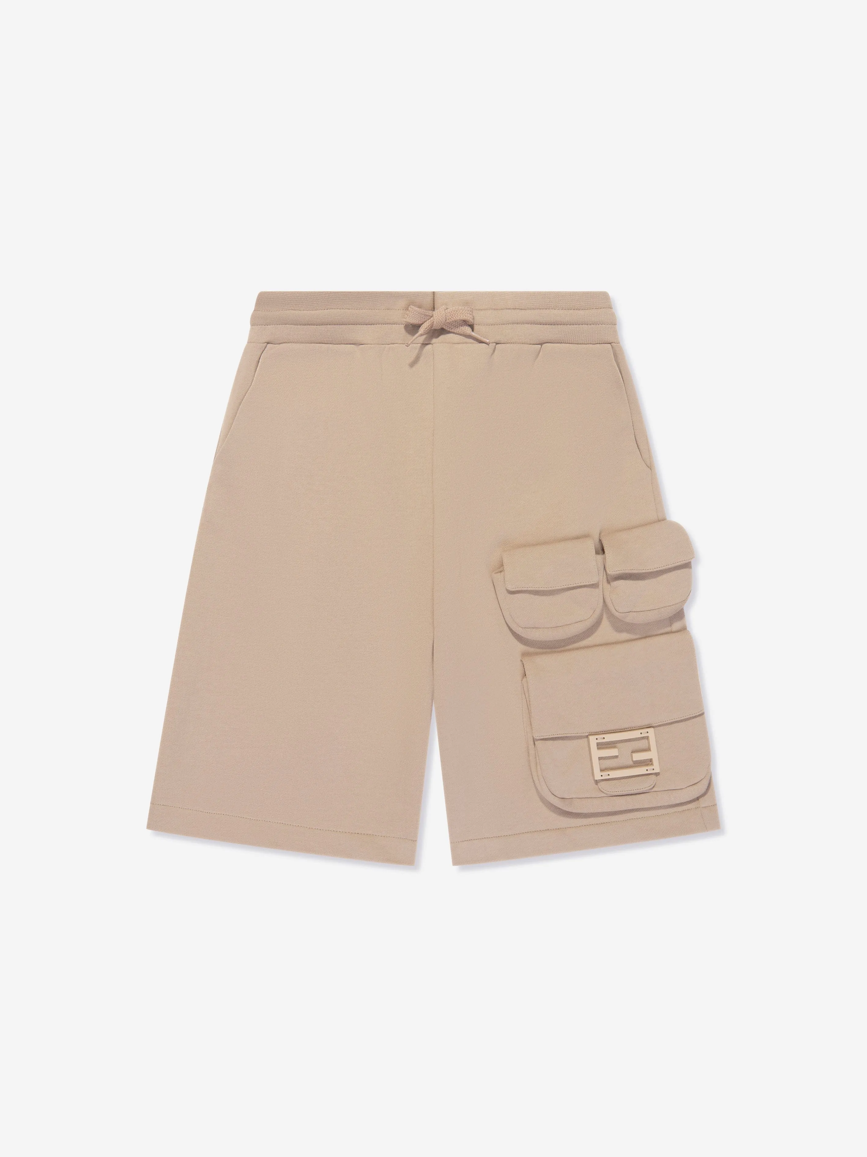 Fendi Boys Baguette Cargo Shorts in Beige