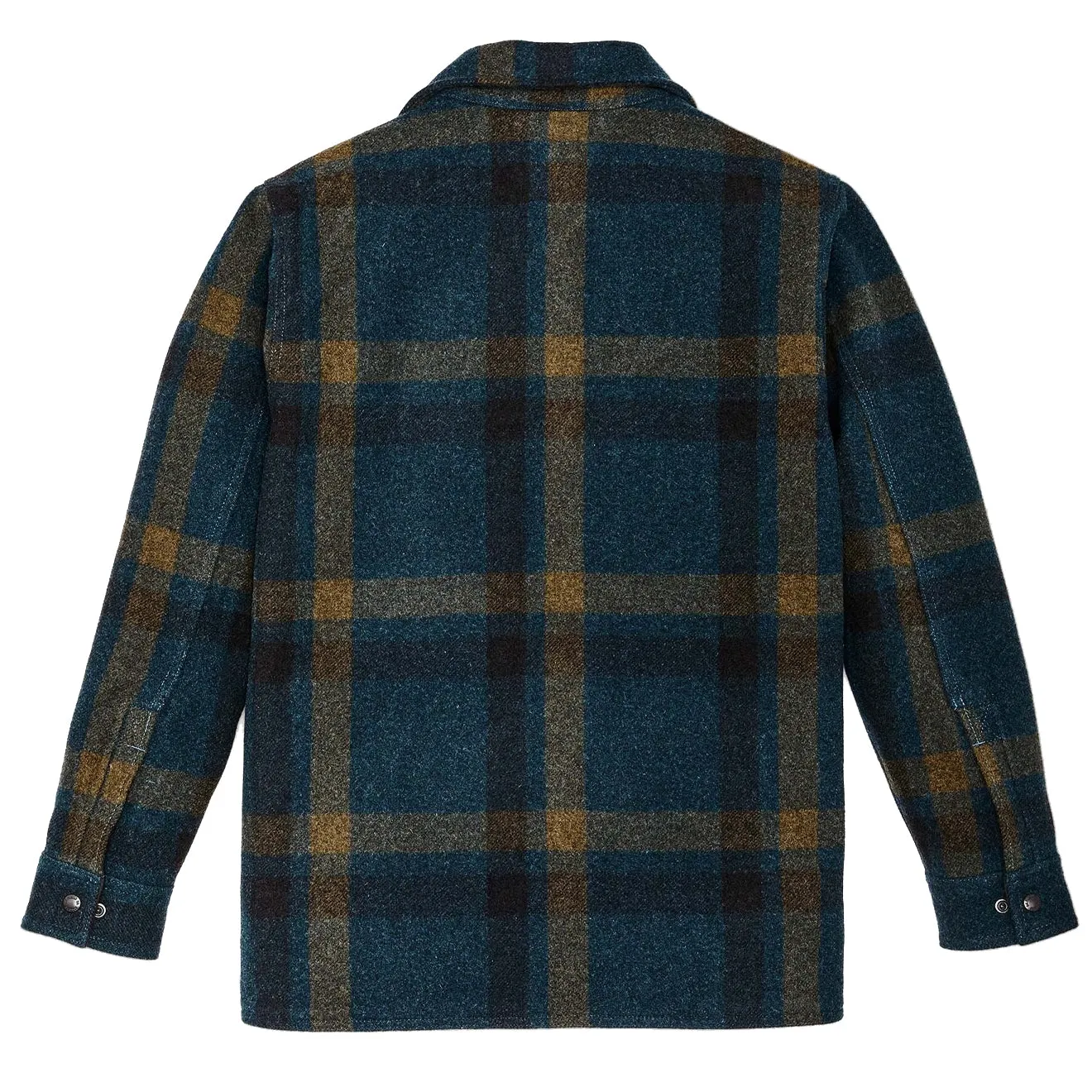 Filson Gefütterte Mackinaw Jac-Shirt in Türkis / Ocker Karo