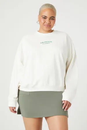 Forever 21 Plus Damen Los Angeles Pullover Weiß/Mehrfarbig Forever 21