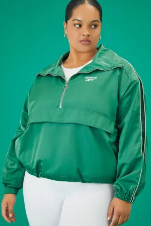 Forever 21 Plus Damen Reebok Anorak mit Streifenbesatz Grün/Mehrfarbig Forever 21