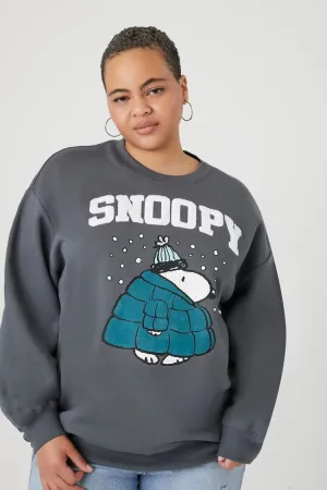 Forever 21 Plus Damen Snoopy Motiv Pullover Anthrazit/Mehrfarbig Forever 21