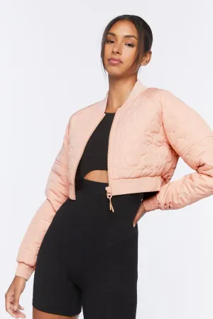 Forever 21 Damen Active Steppbomberjacke in Blush Forever 21