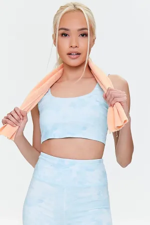 Forever 21 Damen Tie-Dye Sport-BH Hellblau/Weiß Forever 21