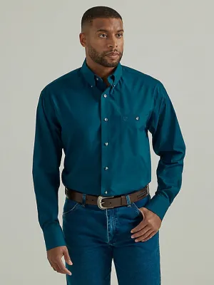 George Straight Solides Hemd in Mitternachtsteal von Wrangler Clothing