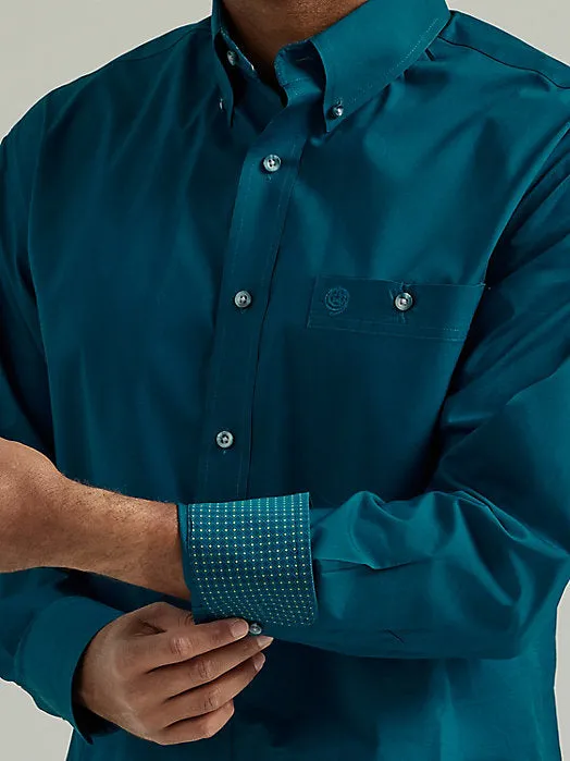 George Straight Solides Hemd in Mitternachtsteal von Wrangler Clothing