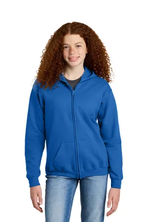 Gildan Youth Heavy Blend Kapuzenpullover mit Reißverschluss und Taschen - Königsblau