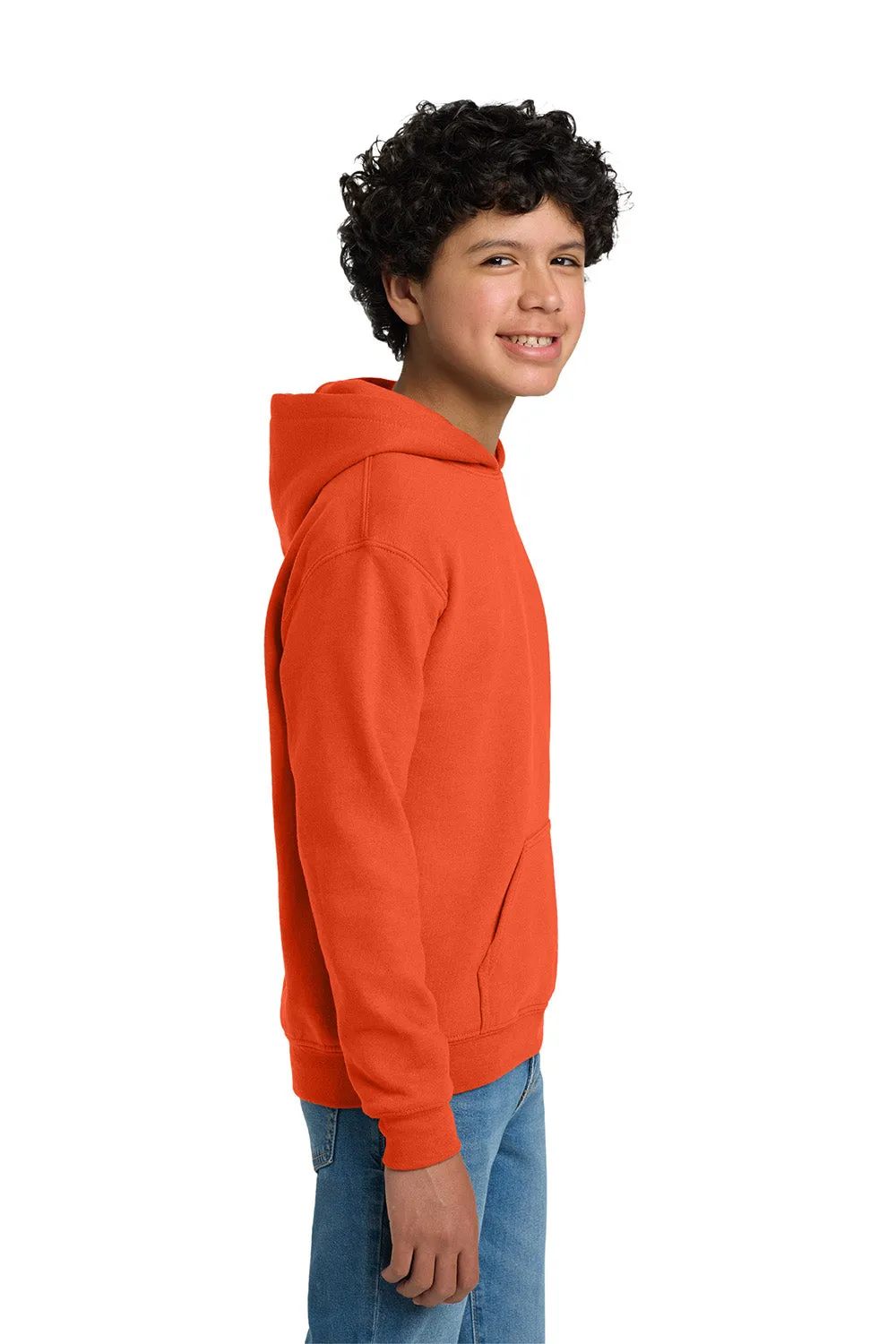 Gildan Jugendliche Pillenresistente Kapuzenpullover Hoodie mit Beuteltasche - Orange