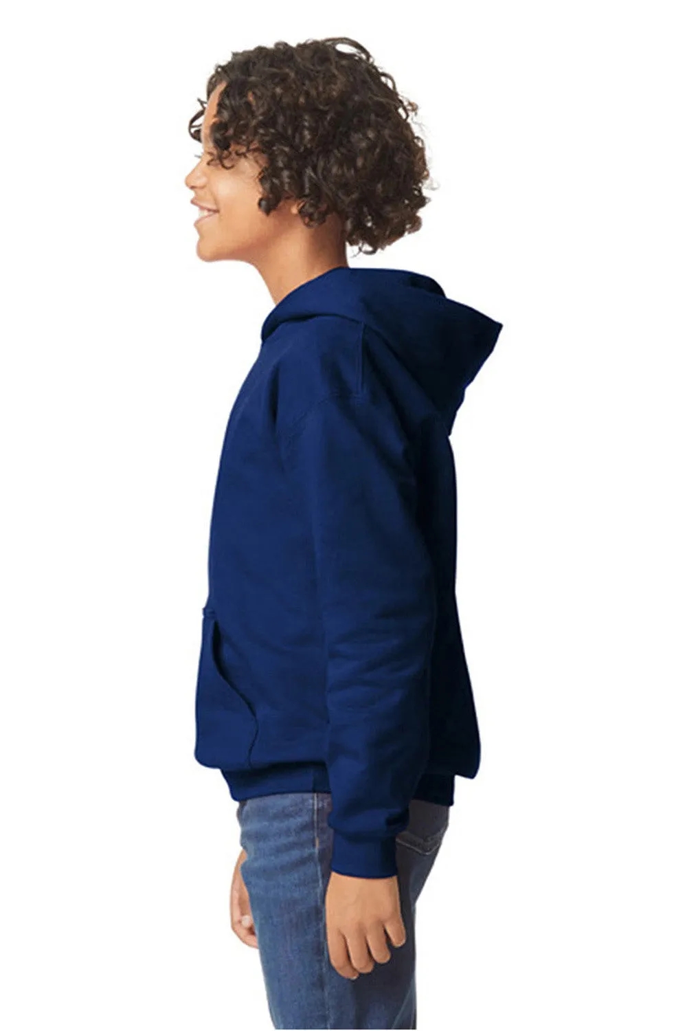 Gildan Jugend Softstyle Kapuzenpullover Hoodie mit Kangaroo-Tasche - Marineblau