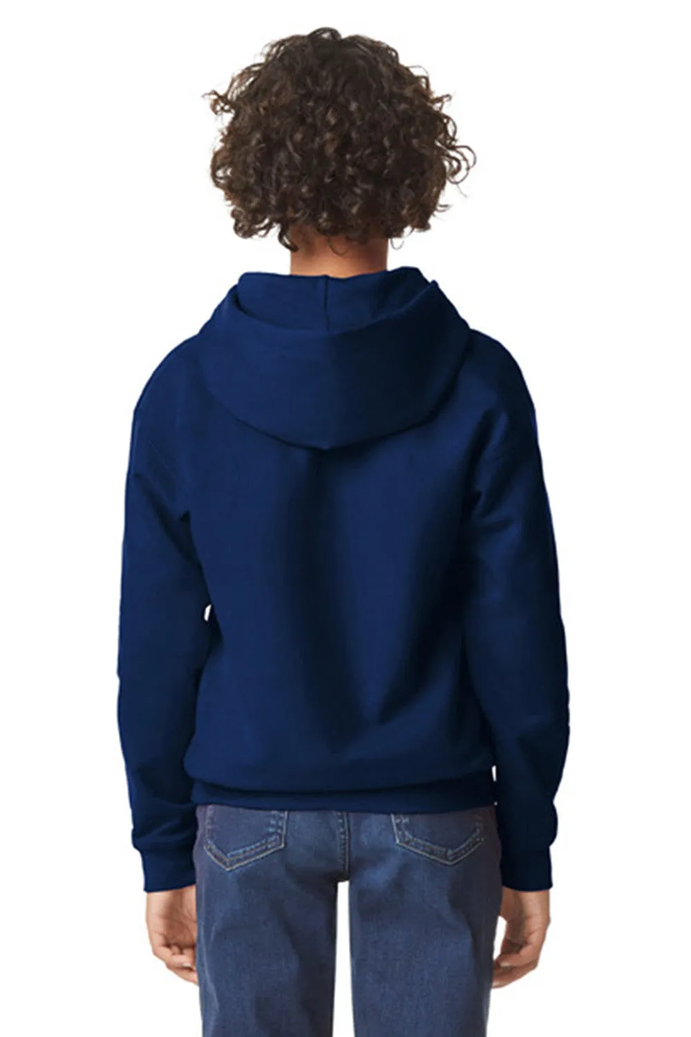 Gildan Jugend Softstyle Kapuzenpullover Hoodie mit Kangaroo-Tasche - Marineblau