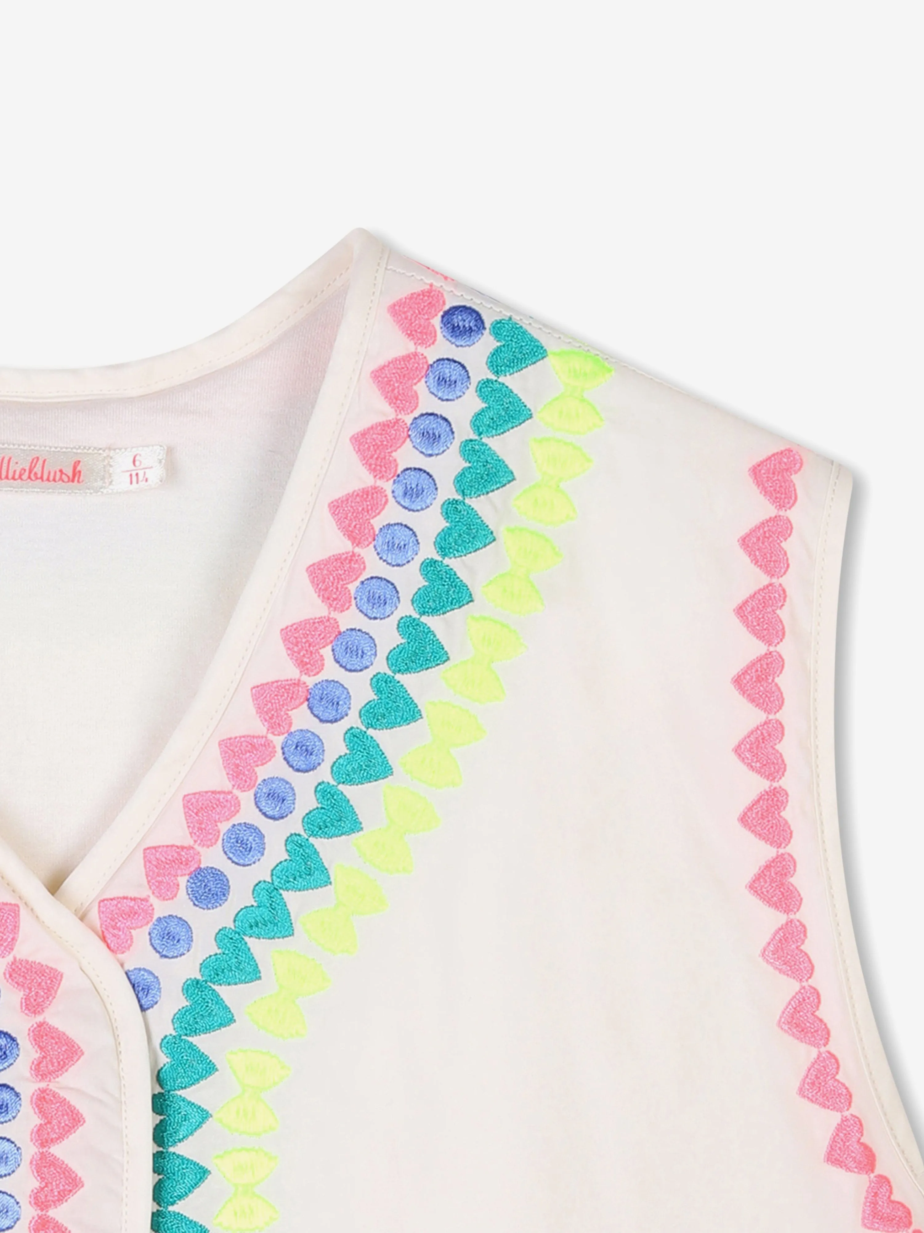 Besticktes Gilet für Mädchen in Elfenbein