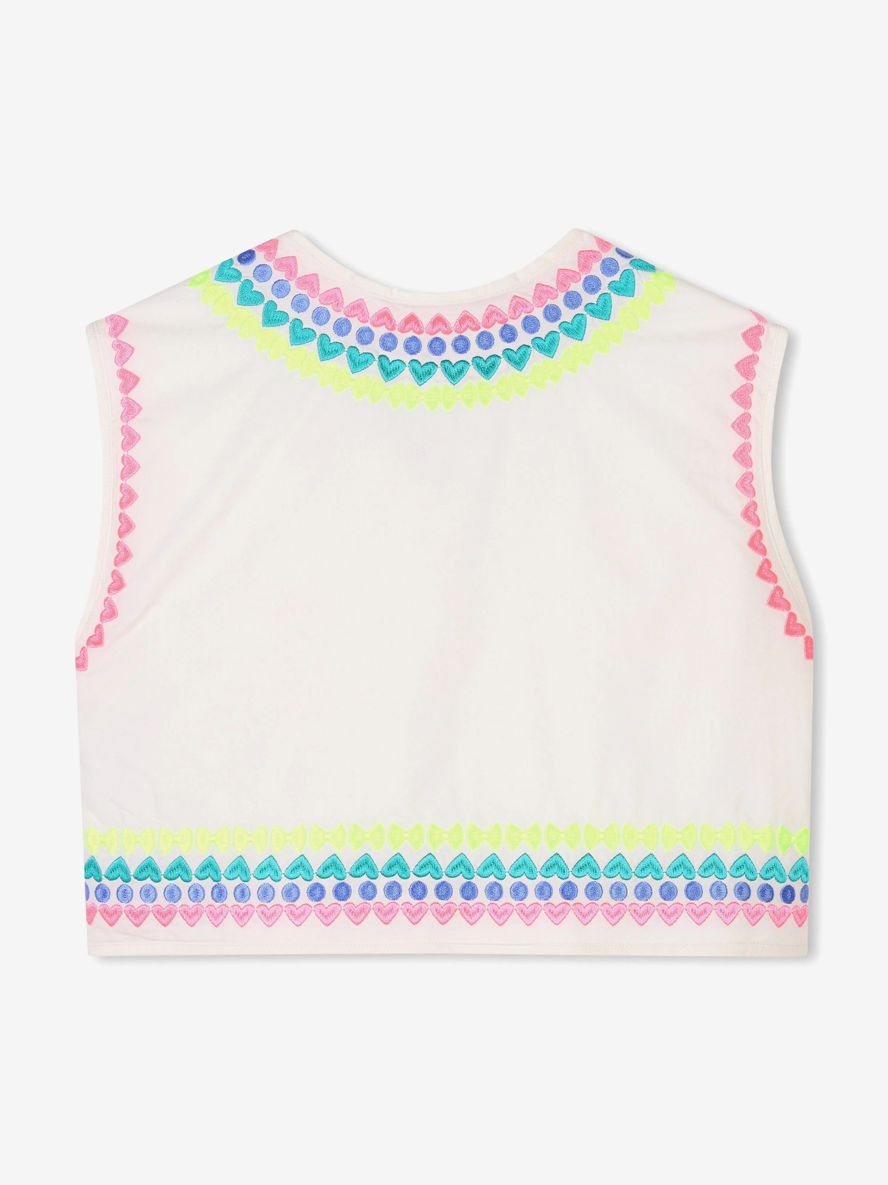 Besticktes Gilet für Mädchen in Elfenbein
