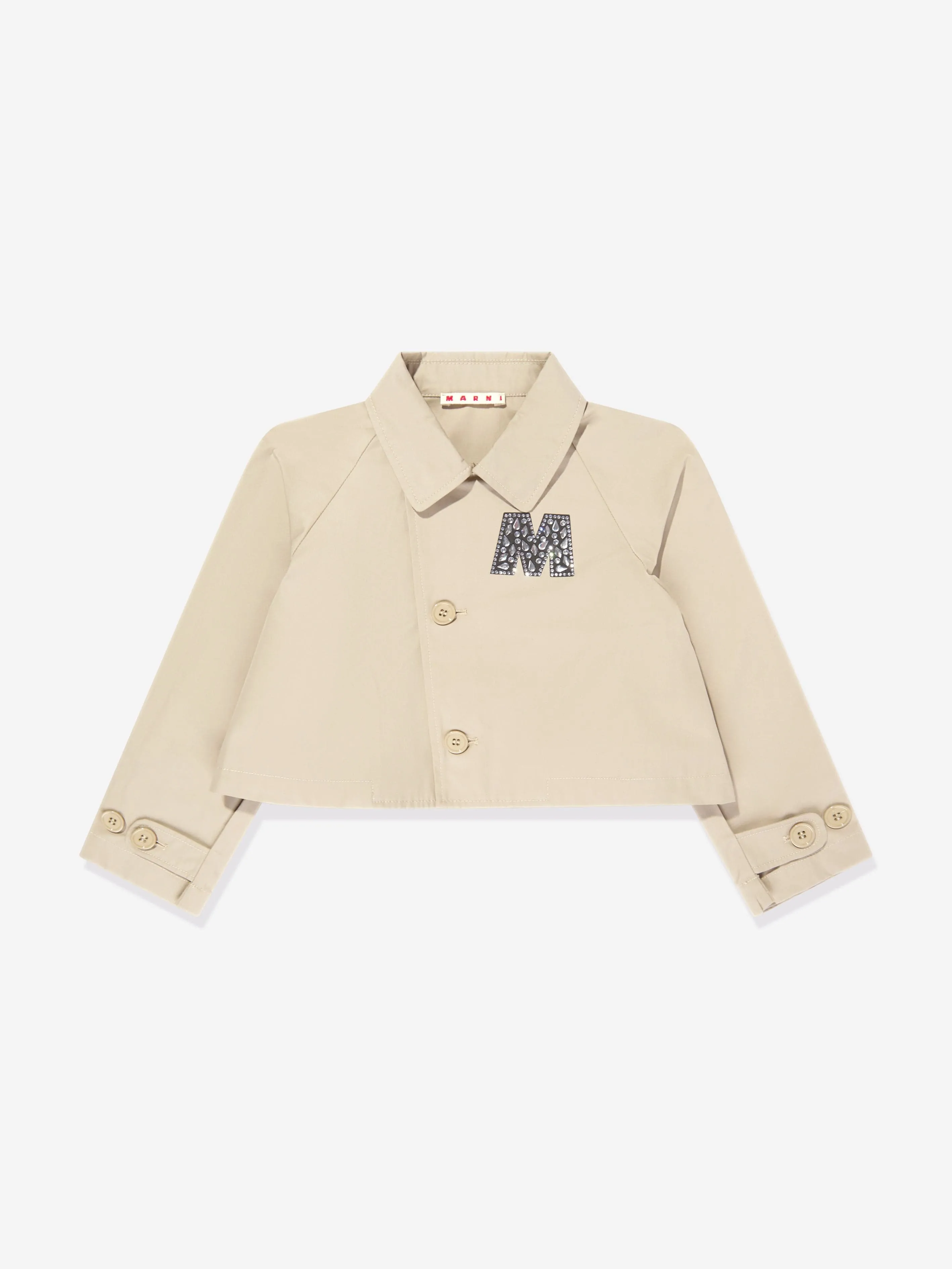 Mädchen Gabardine Logo Jacke in Beige