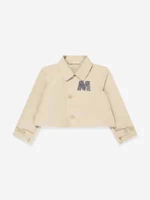 Mädchen Gabardine Logo Jacke in Beige